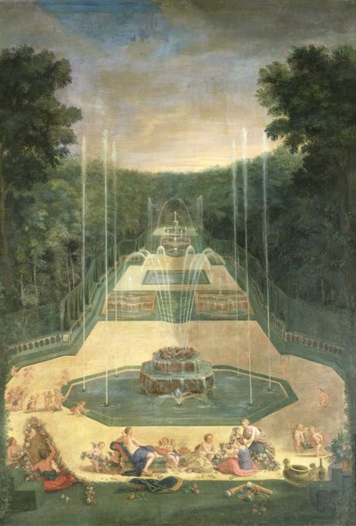 I boschetti di Versailles. Vista delle Tre Fontane con Venere e Cherubini che praticano con archi e frecce, 1688 da Jean the Younger Cotelle